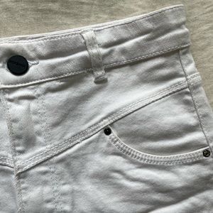 White Denim Mini Skirt